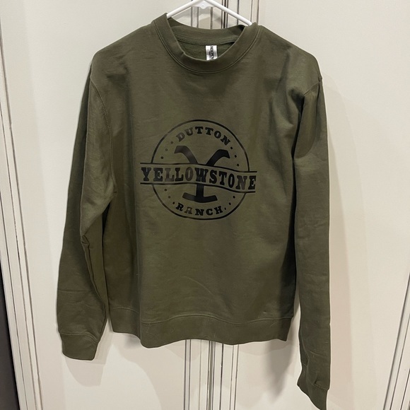 NWOT Dutton Ranch Yellowstone olive crewneck sweatshirt Independent Trading Co S - Picture 1 of 5